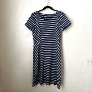Talbots stripe short sleeve fit and flare dress▪️size M